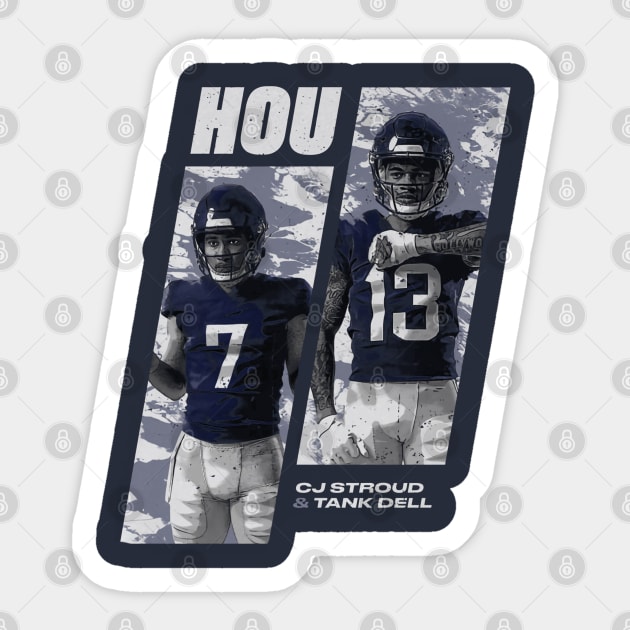 C.J. Stroud & Tank Dell Houston Area Code Sticker by danlintonpro